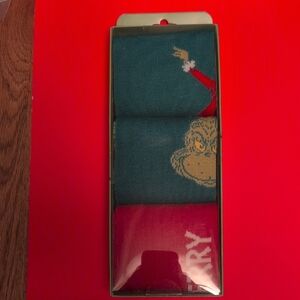 Dr. Seuss Grinch Novelty Socks - Teal & Red
